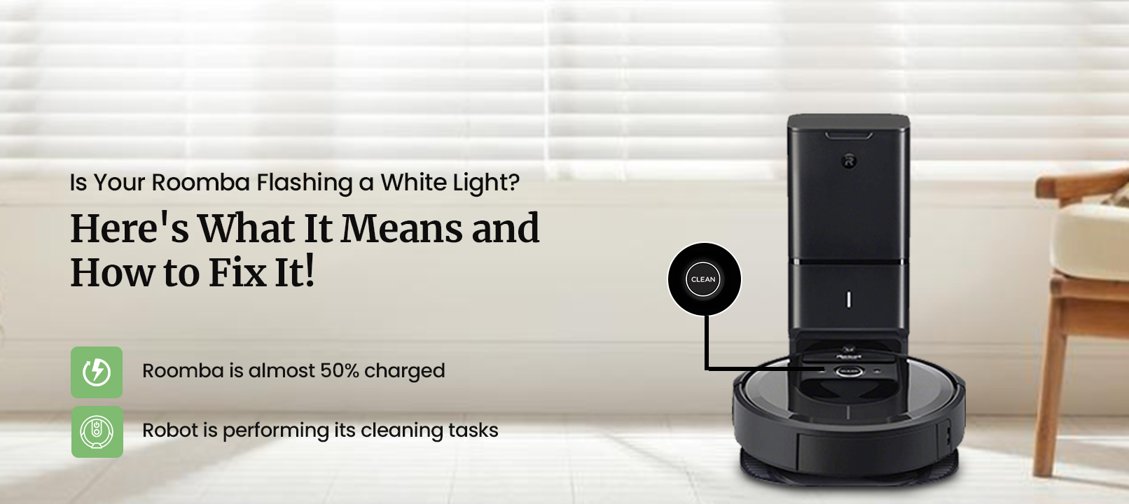 Roomba Pulsing White Light Why and How to Fix it